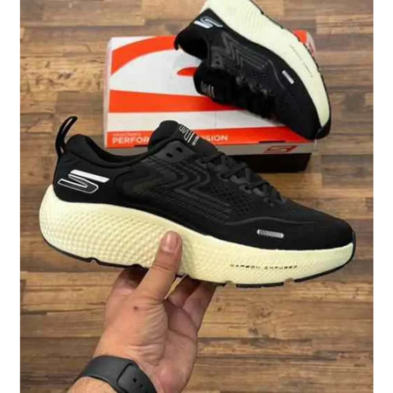 Trendy Skechers Go Run Max Road Black Shoes For Men (SF27)