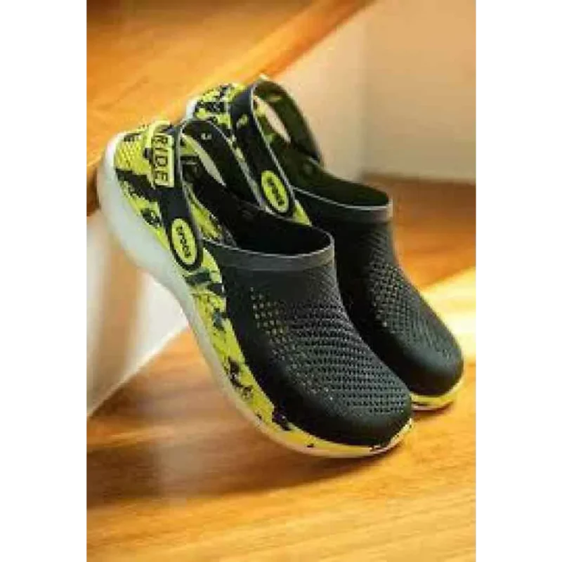 Trendy Crocs Lite Ride 360 Black Yellow Camo Clogs For Men (SF78)