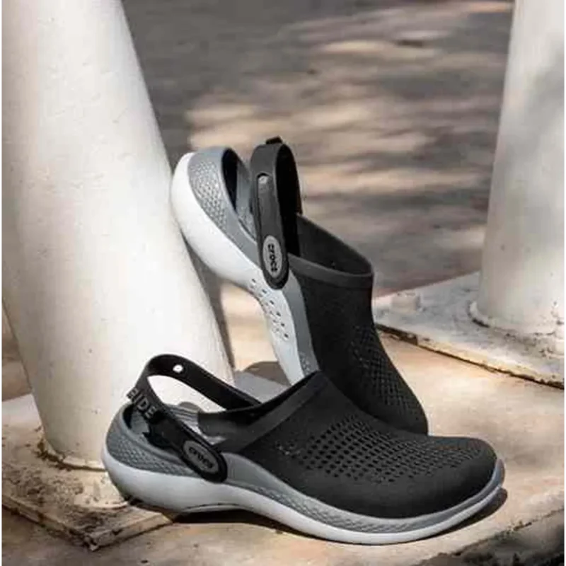 Premium Crocs Lite Ride 360 Black Grey Clogs For Men (BME75)