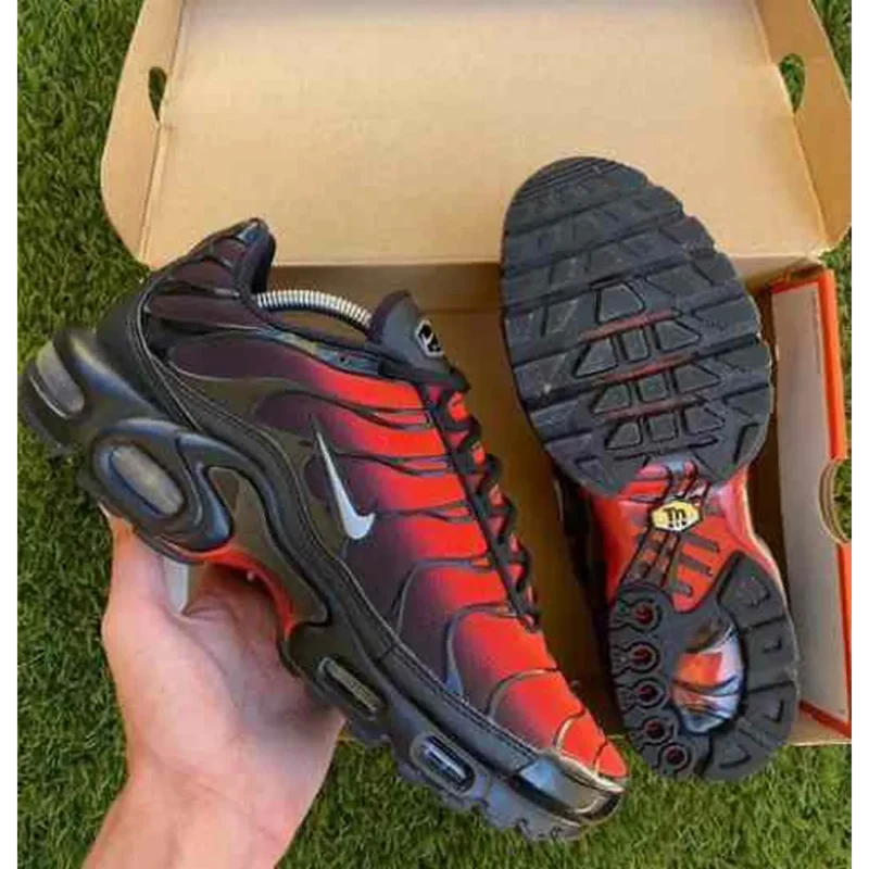 Premium Nike Air Max Plus Black Red Shoes For Men (BME140)