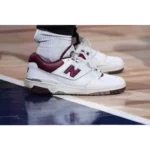 Premium New Balance 550 White Burgendy Shoes For Men (BME151)