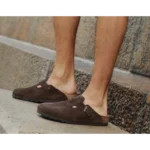 Stylish Brown Suede Birkenstock Boston Shoes For Men (BME204)