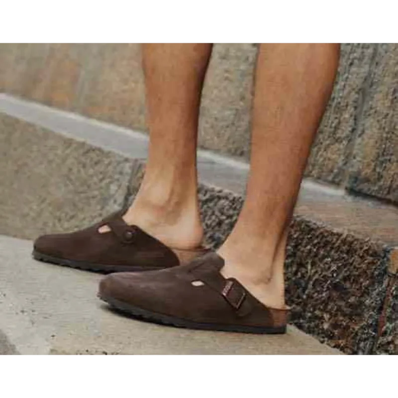 Stylish Brown Suede Birkenstock Boston Shoes For Men (BME204)