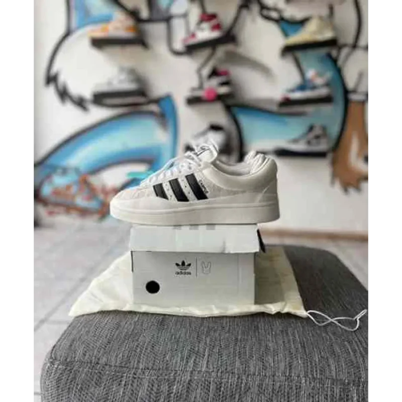 Stylish Adidas X Bad Bunny Campus White Black Shoes For Men (BME243)
