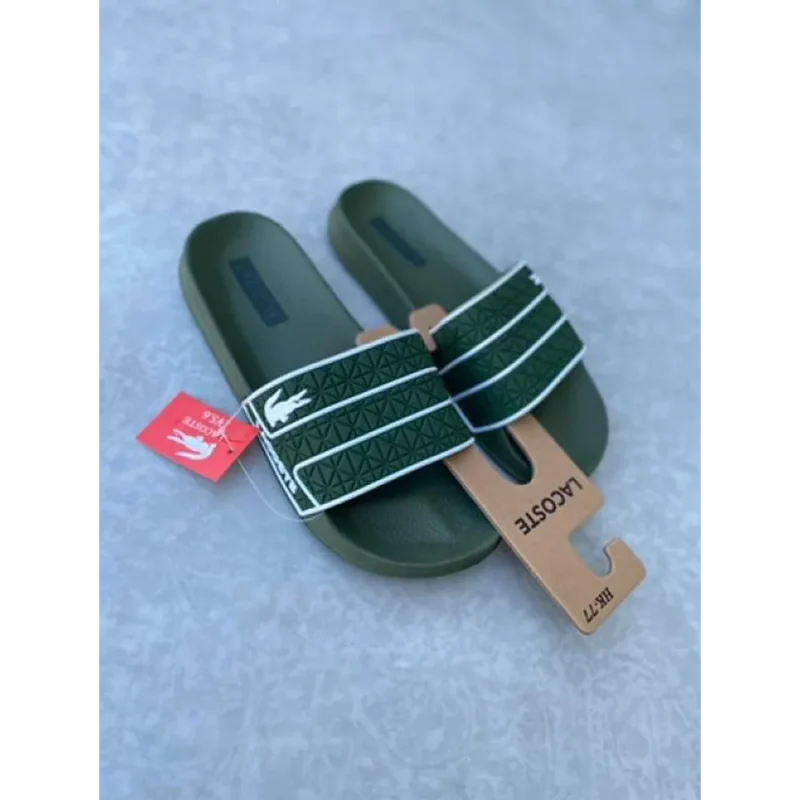 Classy Lacoste Frasier Green Slides For Men (SFS1286)