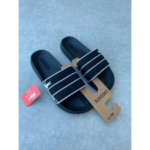 Classy Lacoste Frasier Black Slides For Men (SFS1288)