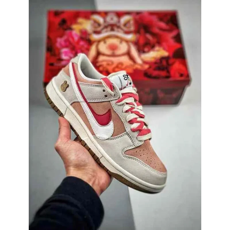 Classy Nike SB Dunk Low '85 Double Swoosh Pink Rabbit Shoes For Men (SHI205)