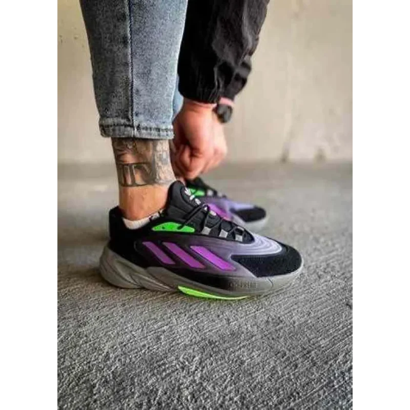 Classy Adidas Ozelia Joker Core Black Screaming Green Grey Shoes For Men (SHI209)