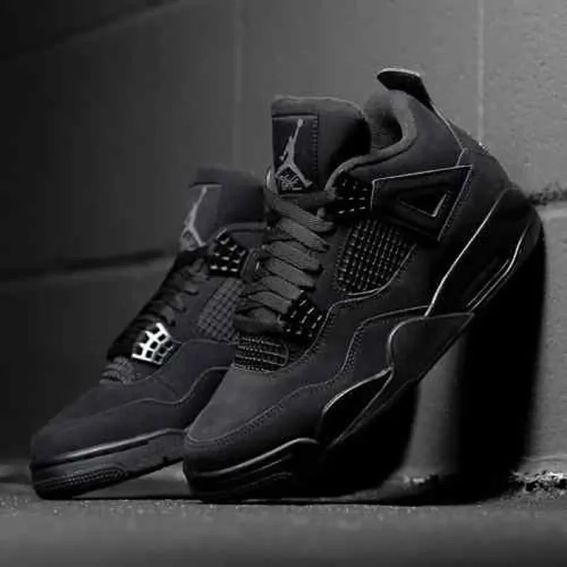 Classy Jordan Retro 4 Black Cat Shoes For Men (SHI243)