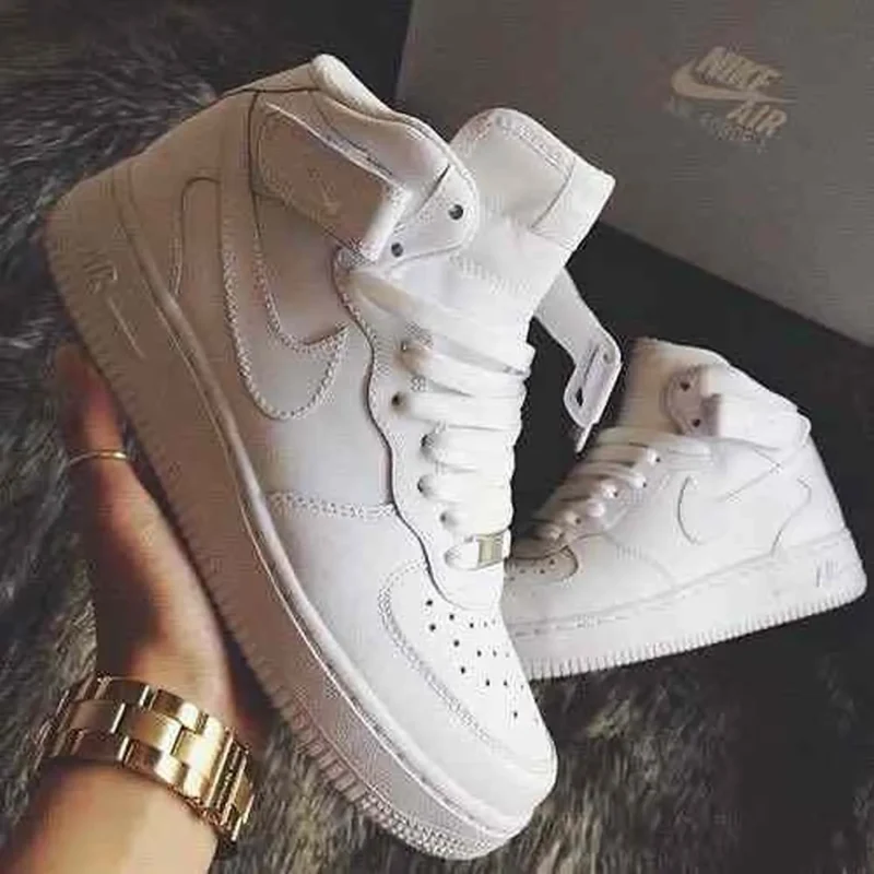 Premium Nike Air Force 1 Mid Long Leather Shoes For Men (SHI506)