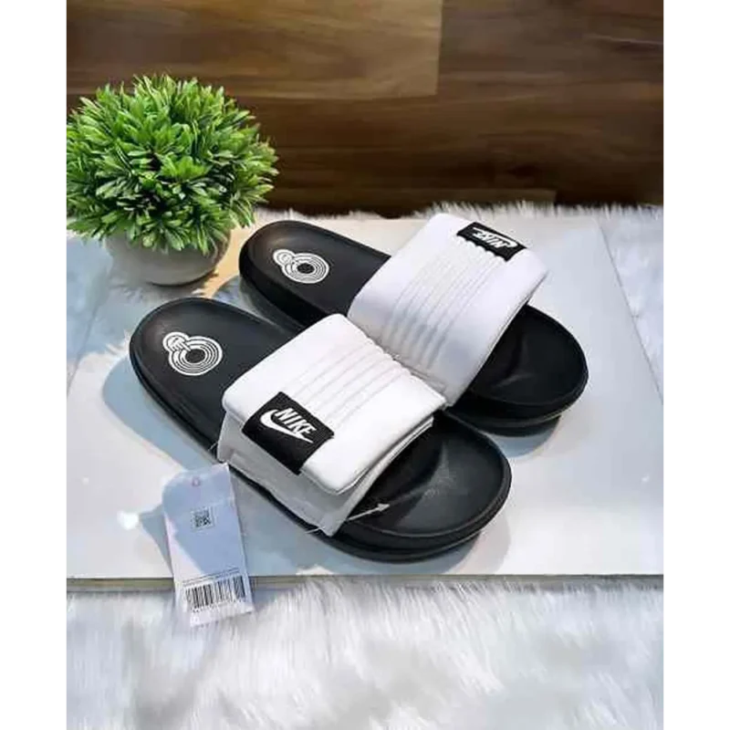 Premium Nike Offcourt Adjust Black White Slides For Men (SHI515)