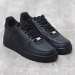 Premium Nike Air Force 1 Black Pure Leather Shoes For Men (SHI518)