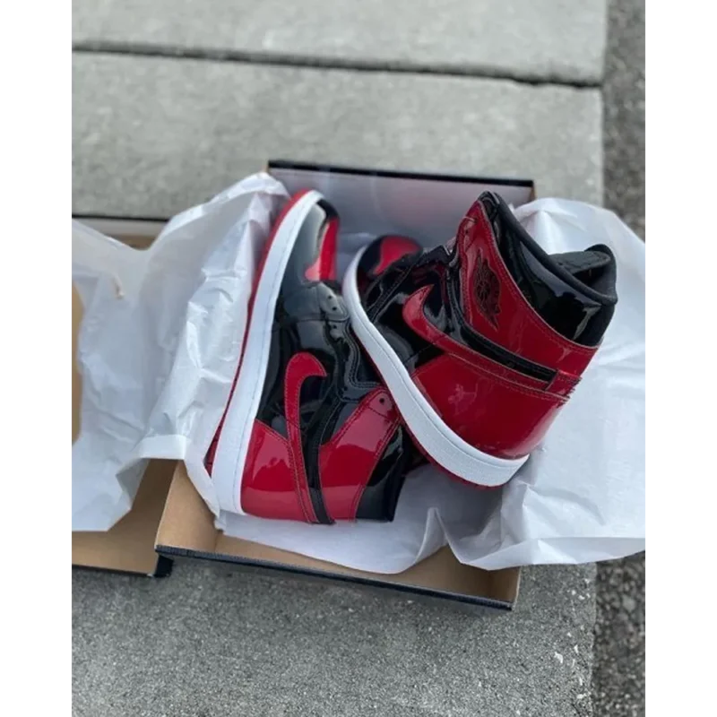 Premium Nike Jordan Retro 1 Bred Patant Surplus Shoes For Men (BSF1273)
