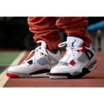 Classy Nike Air Jordan Retro 4 White Shoes For Men (S1H55)