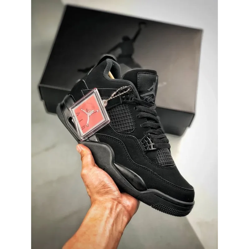 Classy Nike Air Jordan Retro 4 Black Cat Shoes For Men (S1H56)