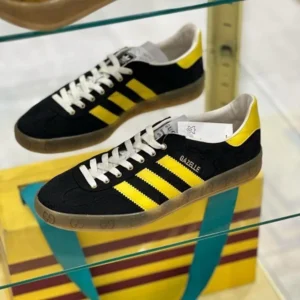 Premium Adidas X Gucci Gazelle Black Yellow Shoes For Men (BSF1572)