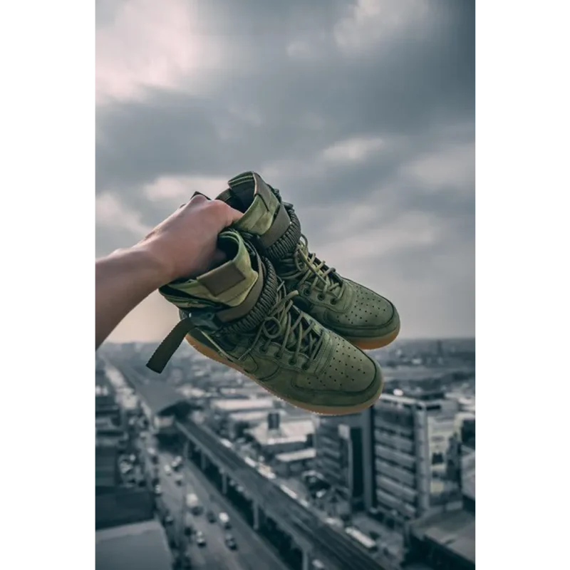 Classy Nike Air Force 1 Sfl Military Green Shoes For Men (BSF1583)