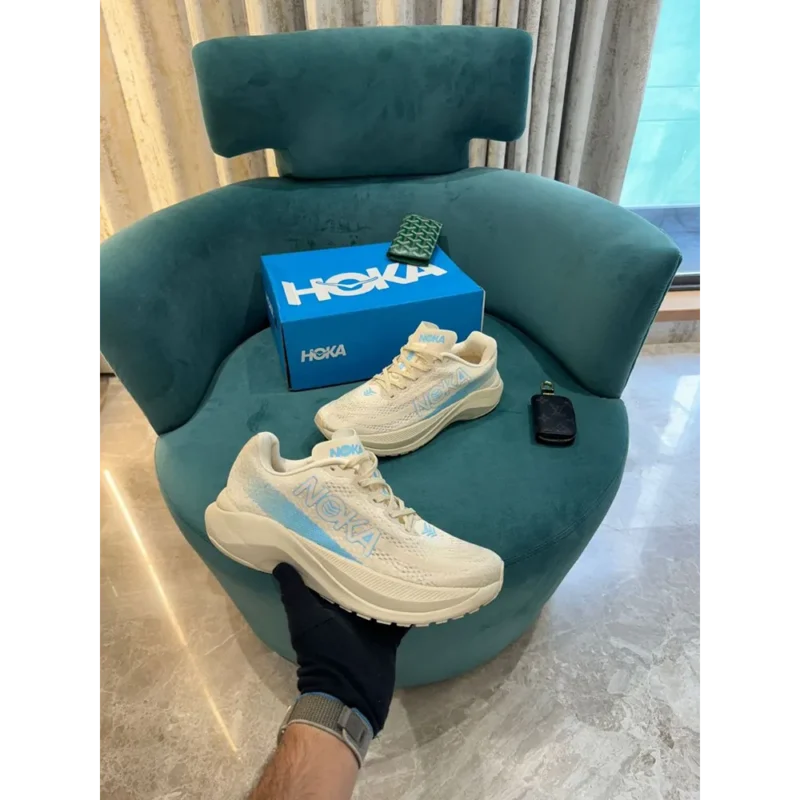 Classy Hoka Mach X Cream Shoes For Men (LAZ1681)