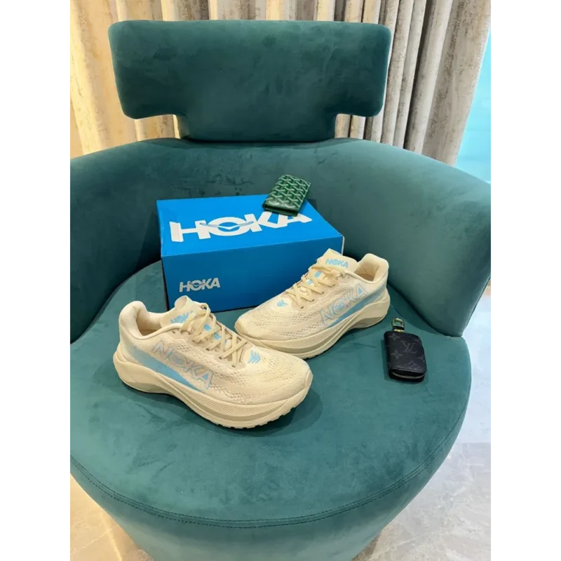 Classy Hoka Mach X Cream Shoes For Men (LAZ1681)