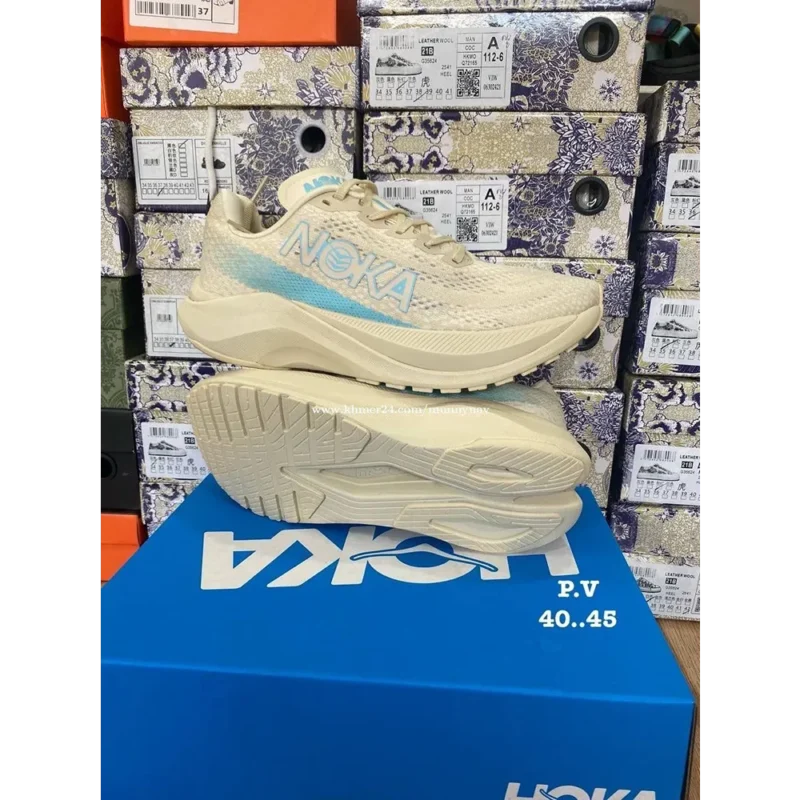 Classy Hoka Mach X Cream Shoes For Men (LAZ1681)