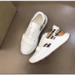 Premium Burberry Vintage Check And Suede White Shoes For Men (SFS1607)