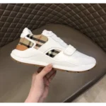 Premium Burberry Vintage Check And Suede White Shoes For Men (SFS1607)