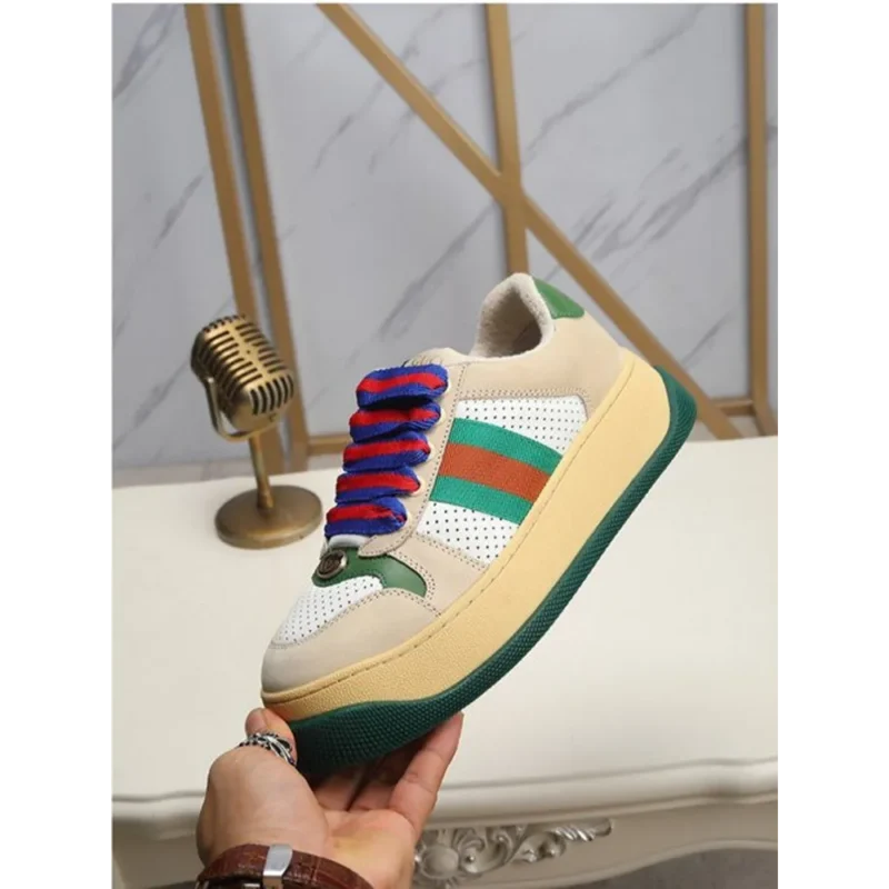 Premium Gucci Screener Gg Leather Trimmed Canvas Shoes For Men (SFS1610)