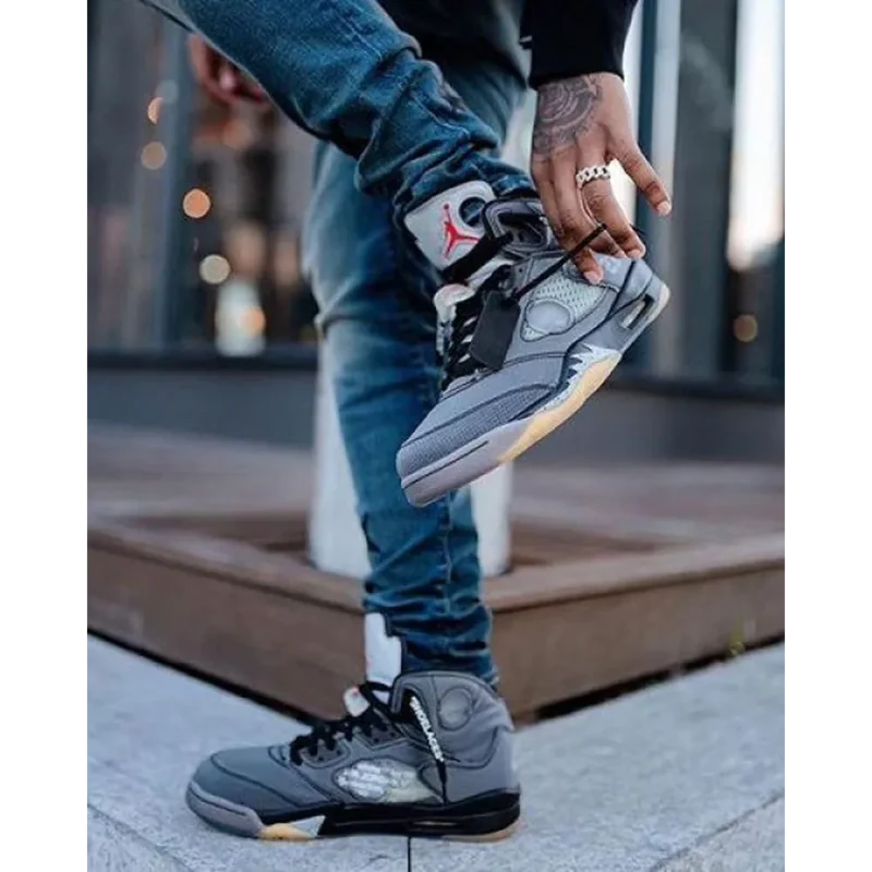 Trendy Nike Air Jordan Retro 5 Off White Shoes For Men (BSF1614)