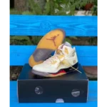 Trendy Air Jordan Retro 5 X Off White Cream Shoes For Men (BSF1615)