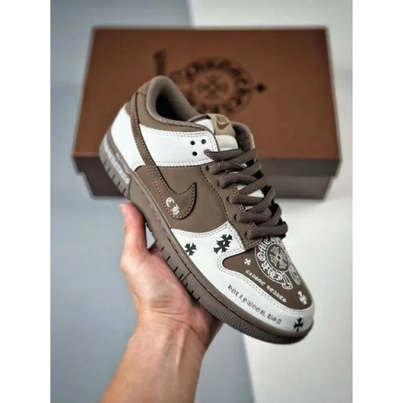 Trendy Nike Sb Dunk Low Chrome Heart White Cocoa Shoes For Men (SOH345)
