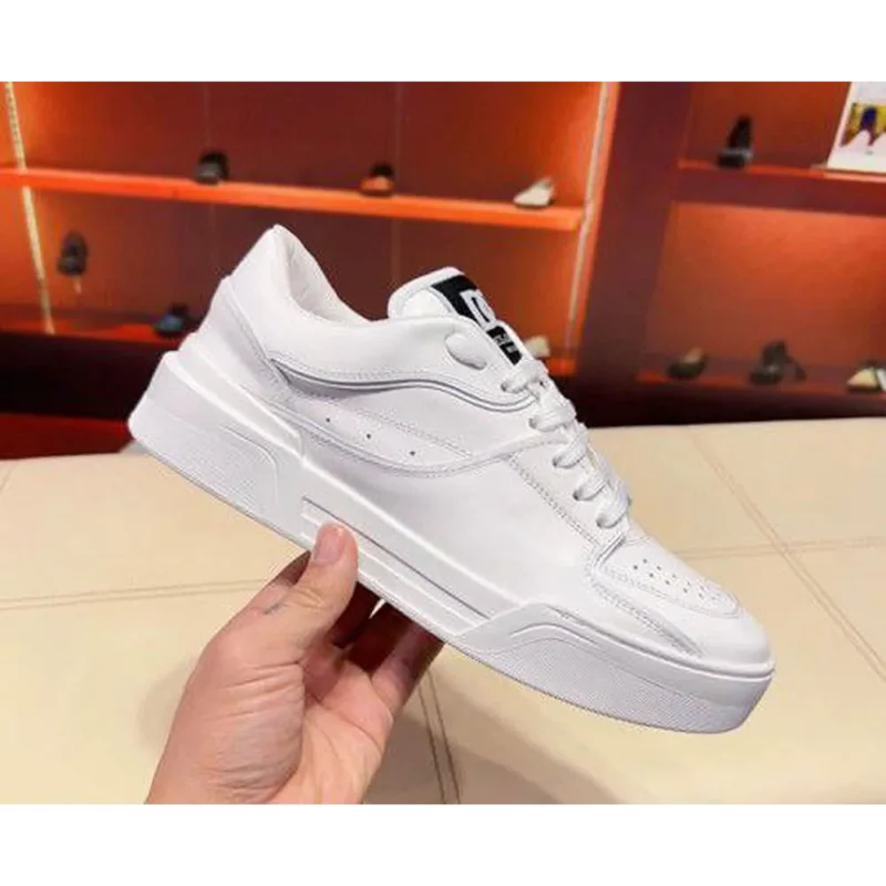 Trendy Dolce & Gabbana New Roma Top Low Triple White Shoes For Men (SOH362)