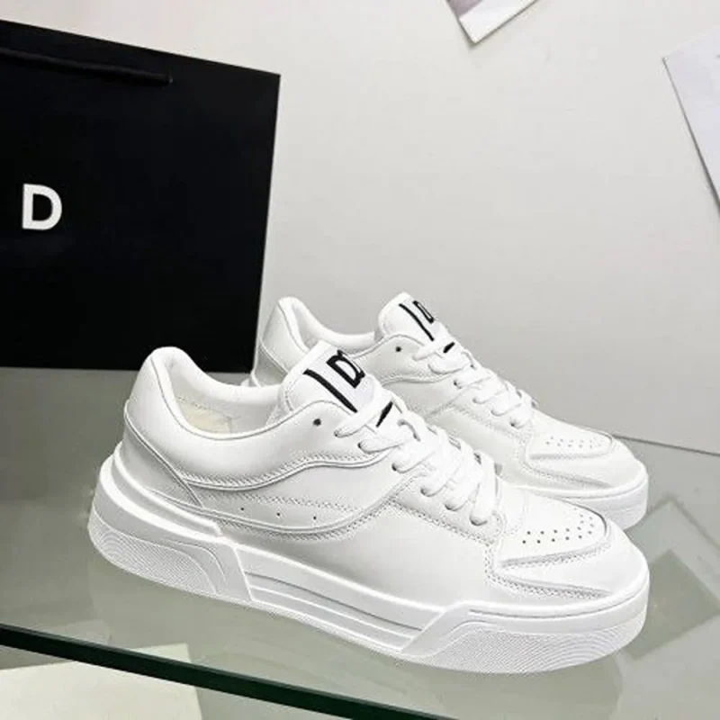 Trendy Dolce & Gabbana New Roma Top Low Triple White Shoes For Men (SOH362)