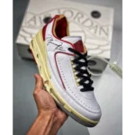 Trendy Air Jordan Retro 2 Low Sp Off White Chicago White Red Shoes For Men (SOH363)