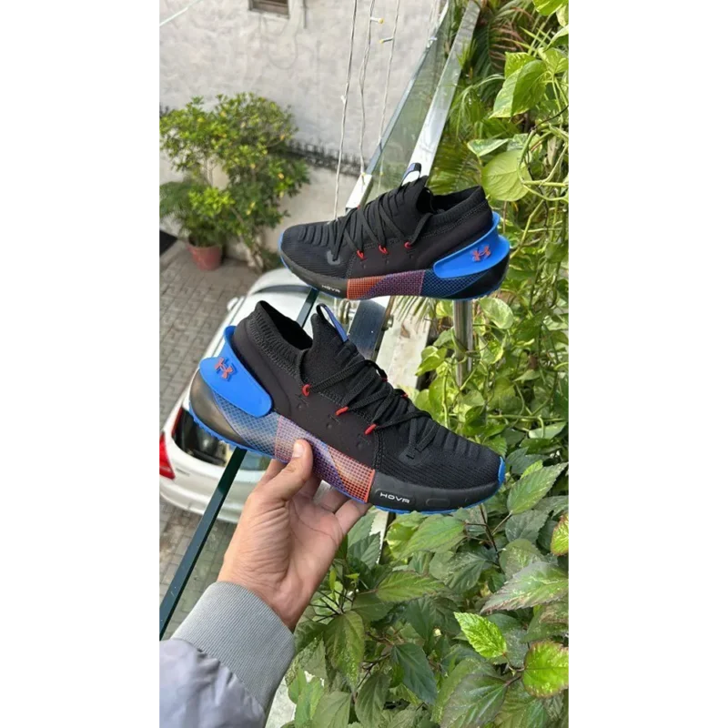 Imported Under Armour Hovr Phantom 3 Black Blue Shoes For Men (SFS1665)