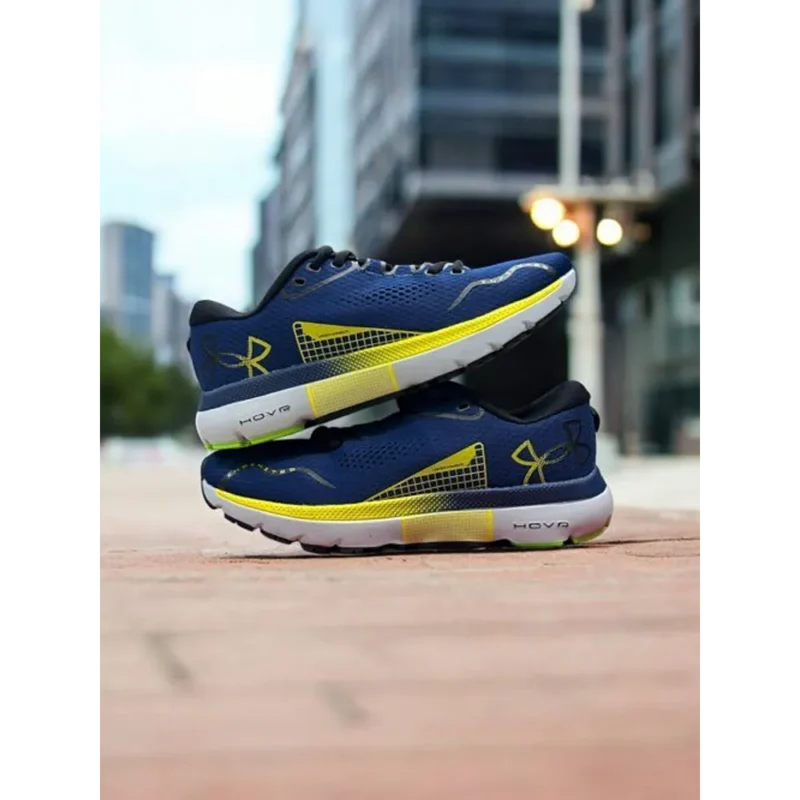 Imported Under Armour Hovr Infinite 5 Blue Yellow Shoes For Men (SFS1669)