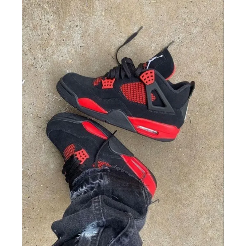 Imported Air Jordan Retro 4 Thunder Red Shoes For Men (BSF1722)