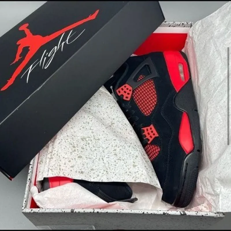 Imported Air Jordan Retro 4 Thunder Red Shoes For Men (BSF1722)