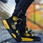 Imported Air Jordan Retro 4 Thunder Yellow Shoes For Men (BSF1723)