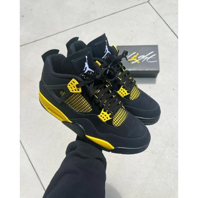 Imported Air Jordan Retro 4 Thunder Yellow Shoes For Men (BSF1723)