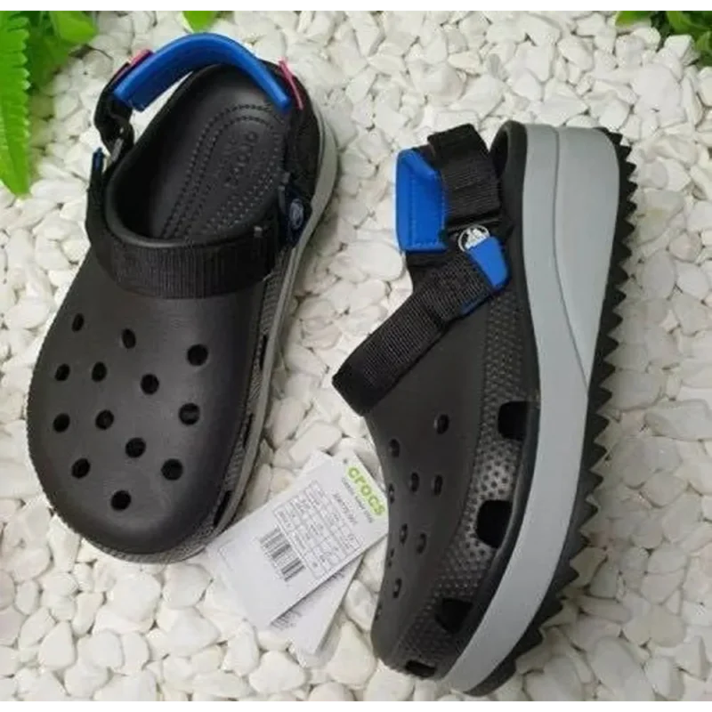 Luxurious Crocs Hiker Black Blue Clog For Men (FF501)