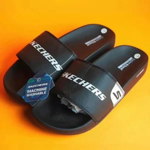 Luxurious Skechers Hyper Burst Recovery Black Slides For Men (FF506)