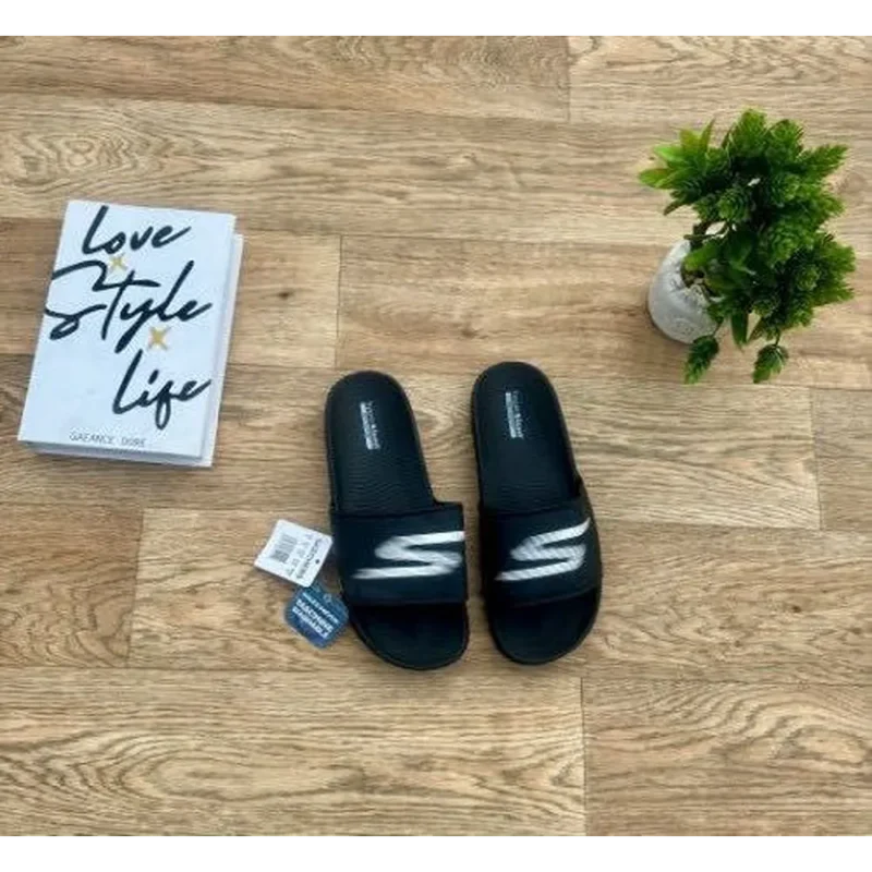 Luxurious Skechers Logo S Hyper Burst Soft Slides For Men (FF511)