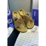 Luxurious Birkenstocks Tan Slide For Men (FF518)