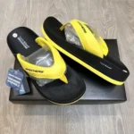 Luxurious Skechers Hyper Burst Simplex Yellow Black Slides For Men (FF533)
