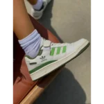 Luxurious Adidas Originals Forum 84 Low Trainers Green Cream Shoes For Men (SIG770)