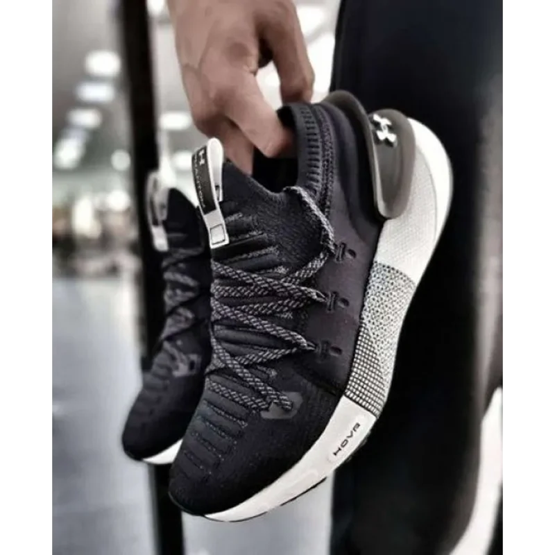 Luxurious Under Armour Hovr Phantom 3 Black White Shoes For Men (SIG772)