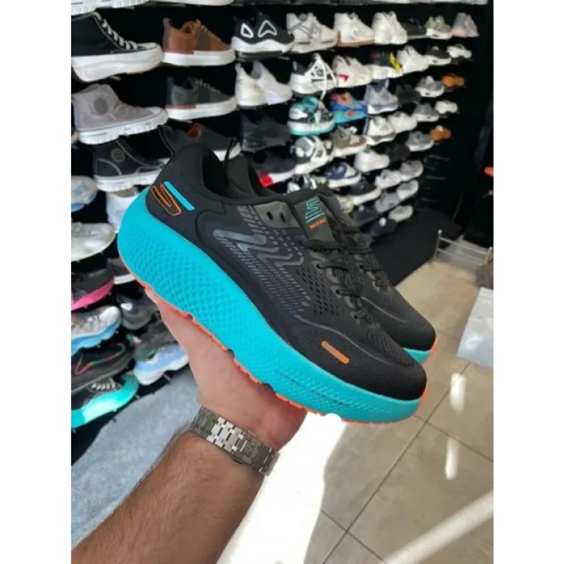 Luxurious Skechers Go Run Maxroad Black Blue Shoes For Men (SIG773)