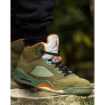 Luxurious Jordan Retro 5 Olive Sneakers For Men (SIG781)