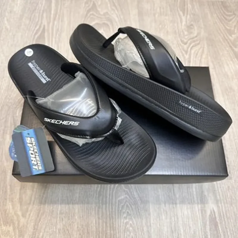 Trendy Skechers Hyper Burst Simplex Full Black Slides For Men (FF551)