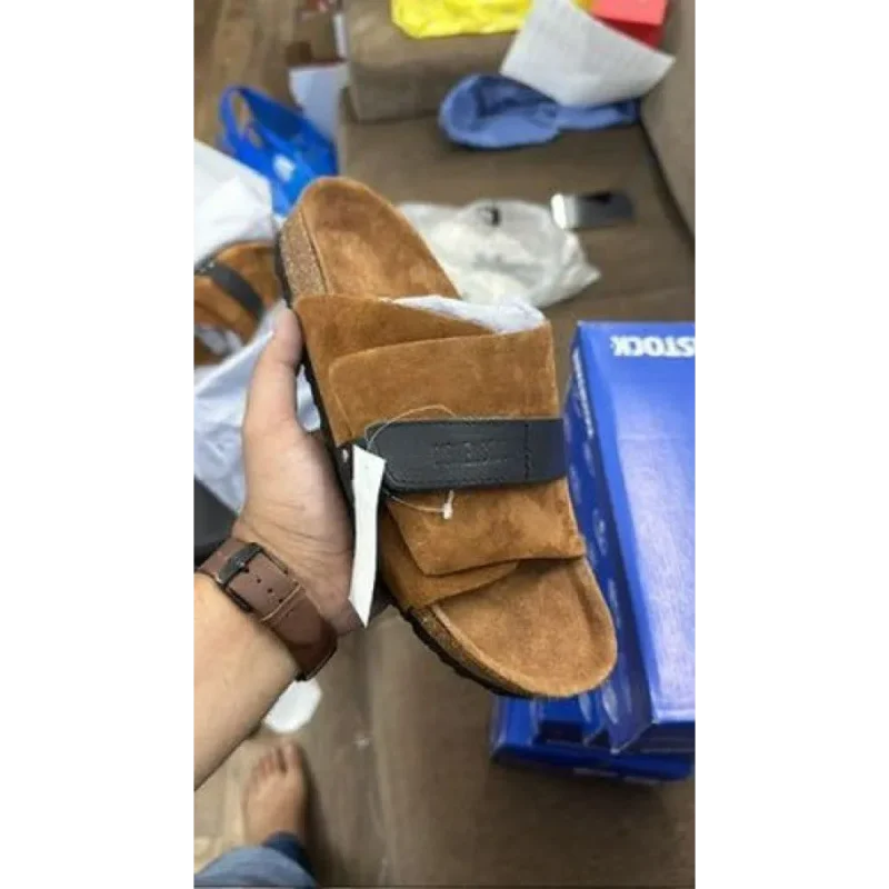 Trendy Birkenstock Kyoto Slides Tan For Men (FF605)